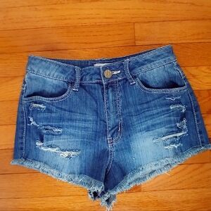 Crave Fame Distressed Blue Jean Shorts Size 9